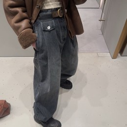 [가격문의][홍콩명품.LOEWE] 로에베 25SS 로고 오버핏 데님 팬츠 진 청바지 (그레이), BM24163, MC, 레플리카의류,미러급사이트