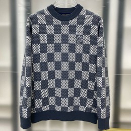 [홍콩명품.LOUIS VUITTON] 루이비통 25SS 로고 다미에 니트 스웨터 (그레이), BM24172, HH, 레플리카의류,미러급사이트