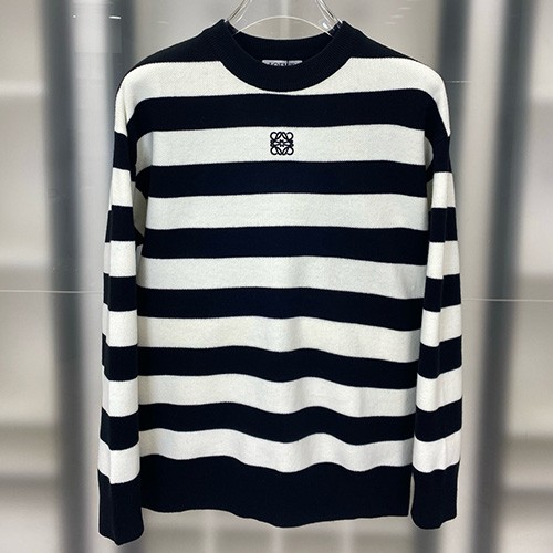 [홍콩명품.LOEWE] 로에베 25SS 로고 스트라이프 니트 스웨터 (블랙-화이트), BM24175, HH, 레플리카의류,미러급사이트