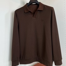 [홍콩명품.Loro Piana] 로로피아나 25SS 로고 자수 카라 폴로 긴팔 티셔츠 (브라운), BM24197, HH, 레플리카의류,미러급사이트