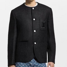 [홍콩명품.LOUIS VUITTON] 루이비통 25SS 로고 자수 라운드넥 자켓 1AJBO9 (블랙), BM24237, KK, 레플리카의류,미러급사이트