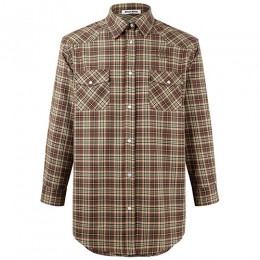 [홍콩명품,MIU MIU] 미우미우 25SS 로고 체크패턴 남방 셔츠 (브라운), BM24248, KK, 레플리카의류,미러급사이트