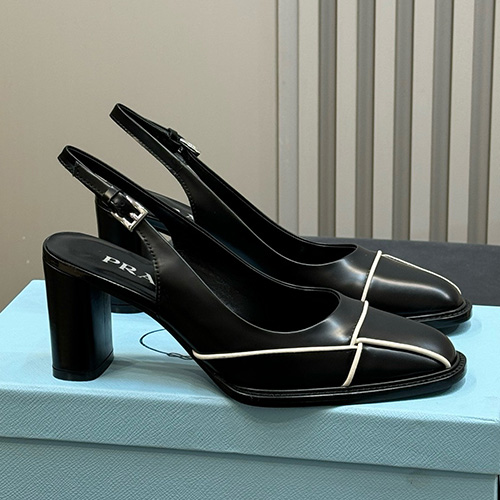 [홍콩명품,PRADA] 프라다 25SS 로고 여성 new arrival 레더 가죽 굽 샌들 슬리퍼 (3컬러), SE5976, GHS, 명품스니커즈,운동화,구두,로퍼,하이탑,신발