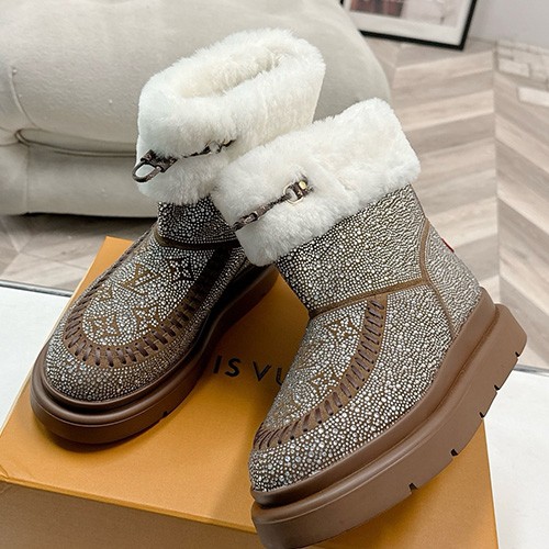 [홍콩명품.LOUIS VUITTON] 루이비통 25SS 로고 여성 모노그램 시어링 레더 가죽 부츠 (2컬러), SE5999, GHS, 명품스니커즈,운동화,구두,로퍼,하이탑,신발