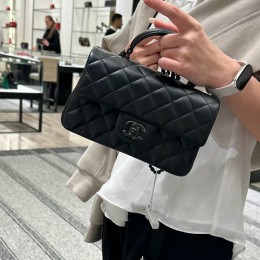 [홍콩명품.CHANEL] 샤넬 25SS 로고 퀄팅 레더 가죽 미니 토트백 크로스백 (블랙), BGM5457, YF, 홍콩명품가방,명품쇼핑몰,크로스백,핸드백,구매대행