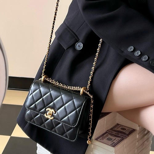[홍콩명품.CHANEL] 샤넬 25SS 로고 퀄팅 레더 가죽 스몰 토트백 크로스백 (블랙-금장), BGM5463, YF, 홍콩명품가방,명품쇼핑몰,크로스백,핸드백,구매대행