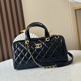 [홍콩명품.CHANEL] 샤넬 25SS 로고 퀄팅 레더 가죽 Maxi 볼링백 핸드백 (블랙-금장), BGM5472, YF, 홍콩명품가방,명품쇼핑몰,크로스백,핸드백,구매대행