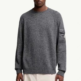 [홍콩명품.MONCLER] 몽클레어 25SS 로고 니트 스웨터 (그레이), BM24281, JL, 레플리카의류,미러급사이트