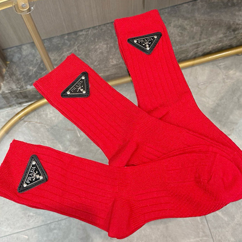 [홍콩명품,PRADA] 프라다 26SS 삼각로고 명품 브랜드 모음 선물용 덧신 양말 (레드 3종), ET3255, JX, 홍콩명품의류,구매대행,온라인명품