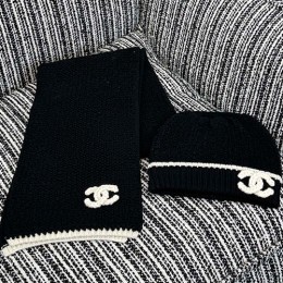 [홍콩명품.CHANEL] 샤넬 26SS 로고 캐시미어 스카프 머플러 + 비니 모자 세트 (2컬러), ET3282, JX, 홍콩명품의류,구매대행,온라인명품