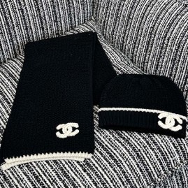 [홍콩명품.CHANEL] 샤넬 26SS 로고 캐시미어 스카프 머플러 + 비니 모자 세트 (2컬러), ET3282, JX, 홍콩명품의류,구매대행,온라인명품