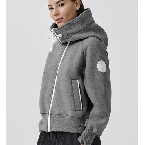 [홍콩명품.CANADA GOOSE] 캐나다구스 26SS 로고 여성 후드 집업 자켓 (그레이), BM24318, JL, 레플리카의류,미러급사이트