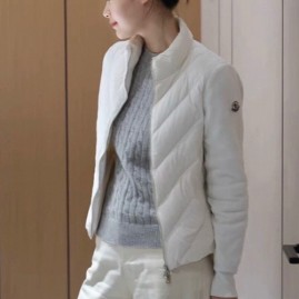 [홍콩명품.MONCLER] 몽클레어 26SS 로고 여성 레이어드 구스다운 패딩 자켓 (아이보리), BM24319, JL, 레플리카의류,미러급사이트