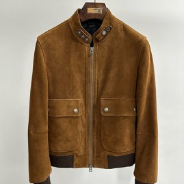 [홍콩명품.TOM FORD] 톰포드 26SS 로고 레더 가죽 봄버 자켓 (브라운), BM24330, TOM, 레플리카의류,미러급사이트