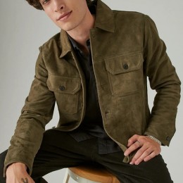 [홍콩명품.TOM FORD] 톰포드 26SS 로고 레더 가죽 카라 자켓 (카키), BM24332, TOM, 레플리카의류,미러급사이트