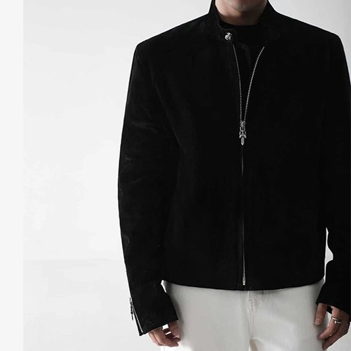 [홍콩명품.Chrome Hearts] 크롬하츠 26SS 로고 925실버 레더 가죽 자켓 (블랙), BM24337, TOM, 레플리카의류,미러급사이트