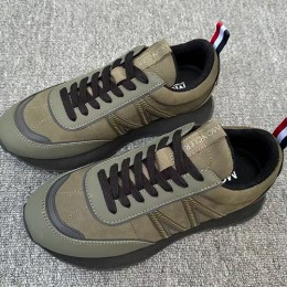 [홍콩명품.MONCLER] 몽클레어 26SS 로고 레더 가죽 스니커즈 운동화 (카키), SE6031, X2, 명품스니커즈,운동화,구두,로퍼,하이탑,신발