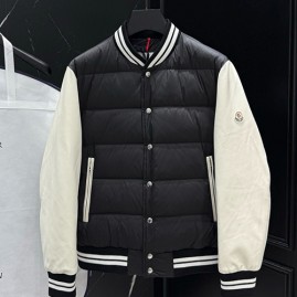 [가격문의][홍콩명품.MONCLER] 몽클레어 26SS 로고 레이어드 다운 패딩 바시티 자켓 (블랙-화이트), BM24400, 레플리카의류,미러급사이트