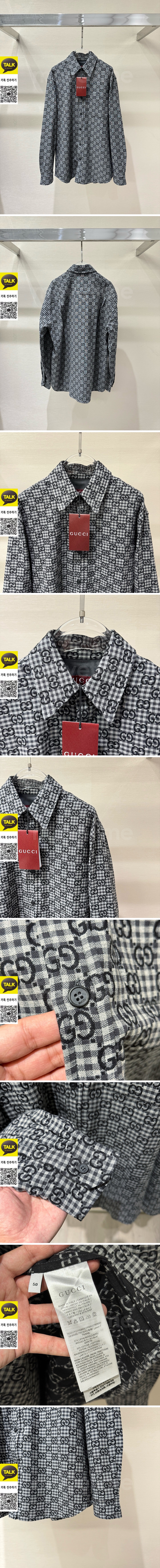 [홍콩명품.Gucci] 구찌 26SS 로고 GG수프림 울 남방 셔츠 (그레이), BM24408, 레플리카의류,미러급사이트
