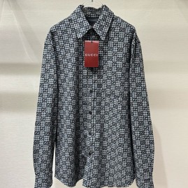 [가격문의][홍콩명품.Gucci] 구찌 26SS 로고 GG수프림 울 남방 셔츠 (그레이), BM24408, 레플리카의류,미러급사이트