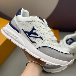 [홍콩명품.LOUIS VUITTON] 루이비통 26SS 로고 LV CLASSIC 스니커즈 운동화 (화이트-그레이-네이비), SE6041, PMD, 명품스니커즈,운동화,구두,로퍼,하이탑,신발