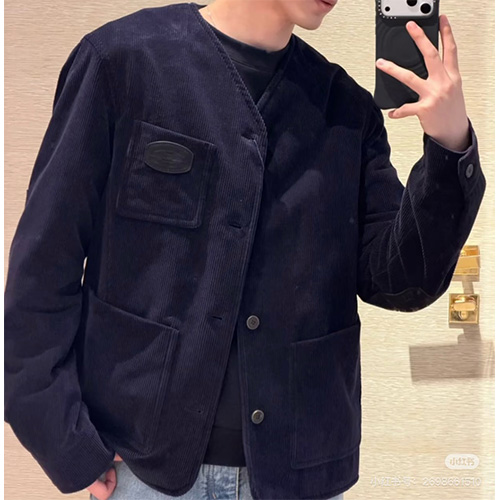 [홍콩명품.LOUIS VUITTON] 루이비통 26SS 로고 모노그램 코드류이 골덴 V넥 자켓 (블루), BM24498, KK, 레플리카의류,미러급사이트