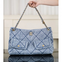 [홍콩명품.CHANEL] 샤넬 26SS 로고 퀄팅 호보백 (데님-금장), BGM5575, BC, 홍콩명품가방,명품쇼핑몰,크로스백,핸드백,구매대행