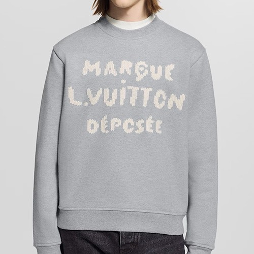 [홍콩명품.LOUIS VUITTON] 루이비통 26SS 로고 엠브로이더드 시그니처 스웨트셔츠 1AIKCO (그레이), BM24506, YS, 레플리카의류,미러급사이트