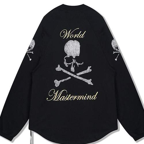 [홍콩명품.MASTERMIND] 마스터마인드 26SS 로고 스컬 긴팔 티셔츠 (블랙), BM24551, TOP, 레플리카의류,미러급사이트