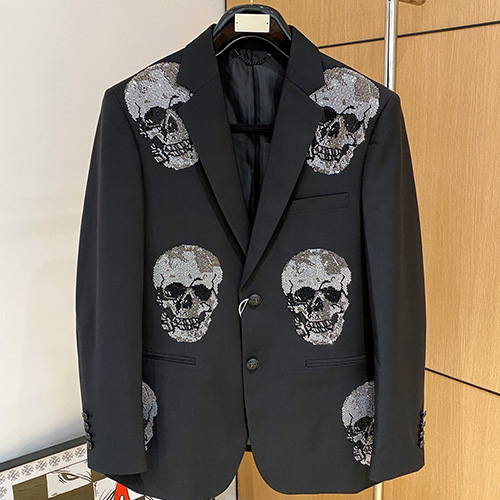 [홍콩명품.PHILIPP PLEIN] 필립플레인 26SS 로고 스컬 장장 수트 자켓 (블랙), BM24556, TOP, 레플리카의류,미러급사이트