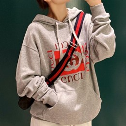 [홍콩명품.Gucci] 구찌 26SS 로고 프린트 후드 티셔츠 (그레이), BM24558, TOP, 레플리카의류,미러급사이트