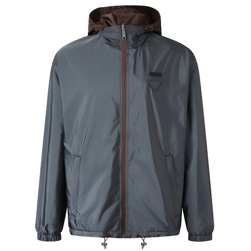 [홍콩명품,PRADA] 프라다 26SS 삼각로고 리버서블 후드 바람막이 자켓 (그레이-브라운), BM24562, KK, 레플리카의류,미러급사이트