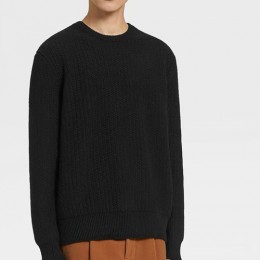 [홍콩명품.ZEGNA] 제냐 26SS 로고 캐시미어 니트 스웨터 (블랙), BM24569, JL, 레플리카의류,미러급사이트