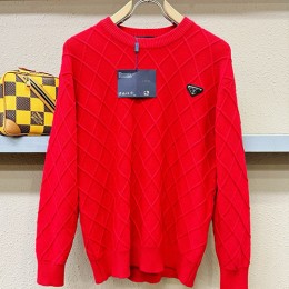 [홍콩명품,PRADA] 프라다 26SS 삼각로고 캐시미어 니트 스웨터 (레드), BM24571, 레플리카의류,미러급사이트
