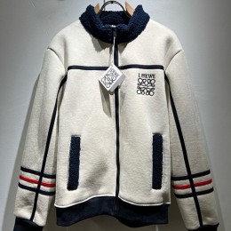 [홍콩명품.LOEWE] 로에베 26SS 로고 터틀넥 레더 가죽 자켓 (아이보리), BM24582, 레플리카의류,미러급사이트