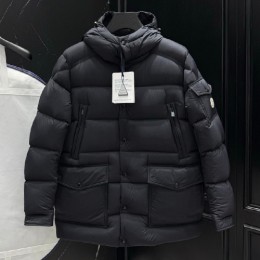 [홍콩명품.MONCLER] 몽클레어 26SS 로고 후드 구스다운 패딩 자켓 (블랙), BM24607, KSM, 레플리카의류,미러급사이트