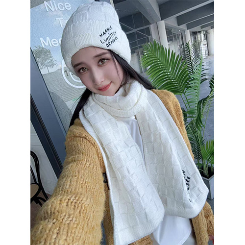 [홍콩명품.LOUIS VUITTON] 루이비통 26SS 로고 비니 모자 + 스카프 머플러 세트 (2컬러), CA0419, NNT, 명품레플리카 모자 캡 남자여자