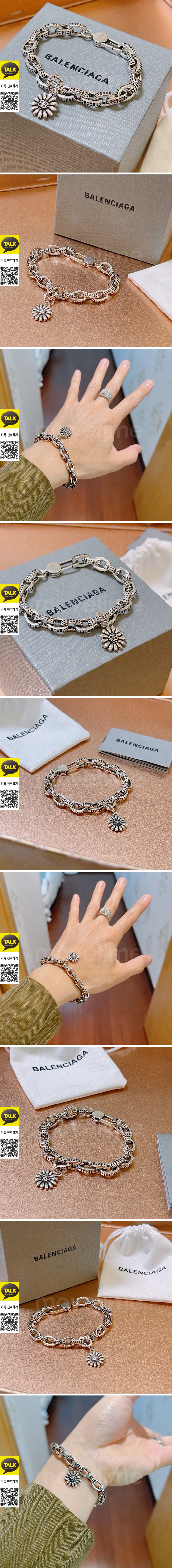 [홍콩명품.BALENCIAGA] 발렌시아가 26SS 로고 BB 실버 팔찌, ET3384, NNT, 명품레플리카 모자 캡 남자여자