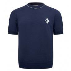 [홍콩명품,Christian Dior] 디올 26SS 로고 니트 반팔 티셔츠 (네이비), BM24610, KK, 레플리카의류,미러급사이트