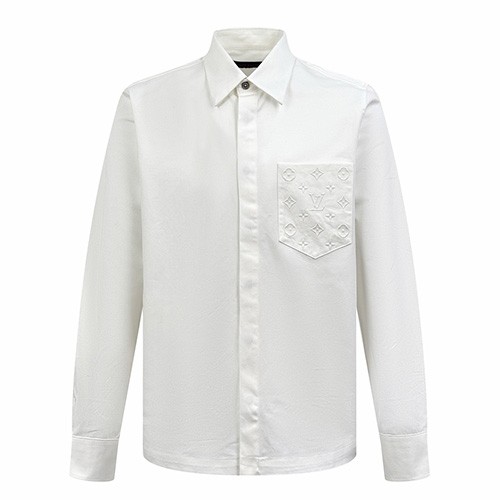 [홍콩명품.LOUIS VUITTON] 루이비통 26SS 로고 모노그램 포켓 쇼트 슬리브드 셔츠 1AHVYP (화이트), BM24616, KK, 레플리카의류,미러급사이트
