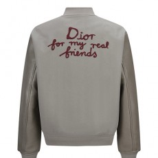 [홍콩명품,Christian Dior] 디올 26SS 로고 레이어드 바시티 자켓 (그레이), BM24629, KK, 레플리카의류,미러급사이트