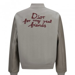 [홍콩명품,Christian Dior] 디올 26SS 로고 레이어드 바시티 자켓 (그레이), BM24629, KK, 레플리카의류,미러급사이트