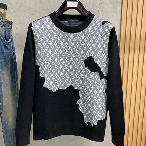 [홍콩명품.LOUIS VUITTON] 루이비통 26SS 로고 모노그램  니트 스웨터 (블랙), BM24643, HH, 레플리카의류,미러급사이트
