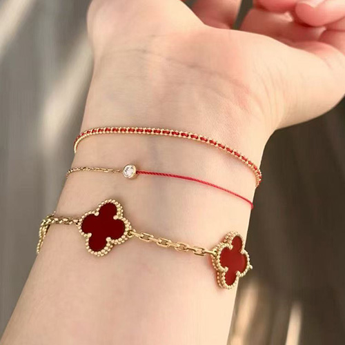 [홍콩명품.VANCLEEF&ARPELS] 반클리프아펠 퓨어 알함브라 26SS 로고 FLOWERLACE 팔찌 (2컬러), ET3403, JL, 명품악세사리,팔찌,귀걸이,반지