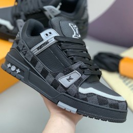 [홍콩명품.LOUIS VUITTON] 루이비통 26SS 로고 남여 다미에 트레이너 스니커즈 운동화 (블랙), SE6095, PMD, 명품스니커즈,운동화,구두,로퍼,하이탑,신발