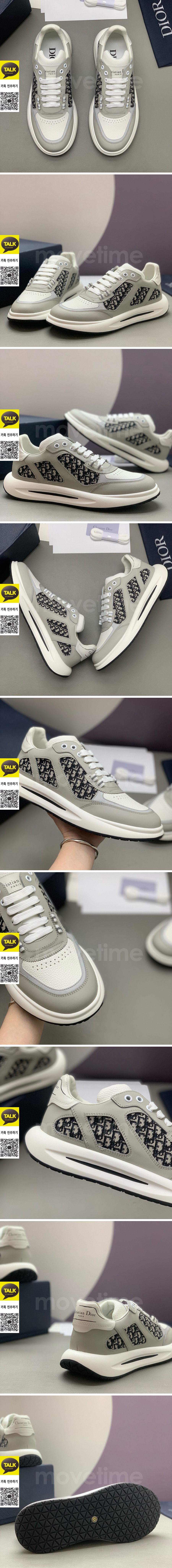 [홍콩명품,Christian Dior] 디올 26SS 로고 오블리크 레더 가죽 스니커즈 운동화 (그레이), SE6107, PMD, 명품스니커즈,운동화,구두,로퍼,하이탑,신발