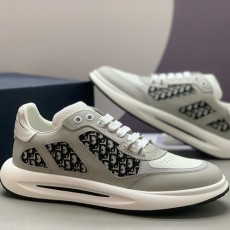 [홍콩명품,Christian Dior] 디올 26SS 로고 오블리크 레더 가죽 스니커즈 운동화 (그레이), SE6107, PMD, 명품스니커즈,운동화,구두,로퍼,하이탑,신발