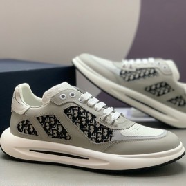 [홍콩명품,Christian Dior] 디올 26SS 로고 오블리크 레더 가죽 스니커즈 운동화 (그레이), SE6107, PMD, 명품스니커즈,운동화,구두,로퍼,하이탑,신발