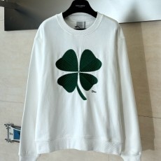 [홍콩명품,Christian Dior] 디올 26SS 로고 클로버 자수 맨투맨 티셔츠 (화이트), BM24730, KB, 레플리카의류,미러급사이트