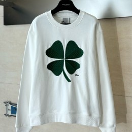 [홍콩명품,Christian Dior] 디올 26SS 로고 클로버 자수 맨투맨 티셔츠 (화이트), BM24730, KB, 레플리카의류,미러급사이트